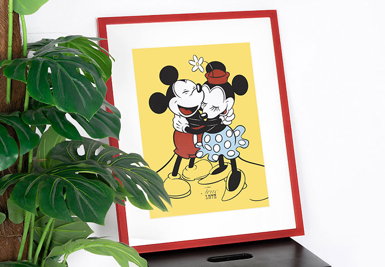 Mickey and Minnie Mouse Framed Poster